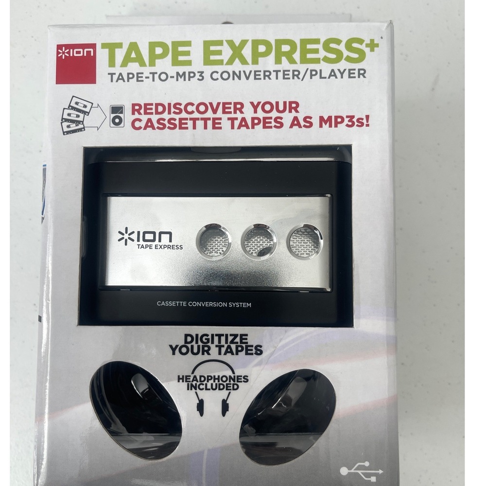 ION Tape Express Plus USB Cassette to MP3 Converter Portable Player New in Box